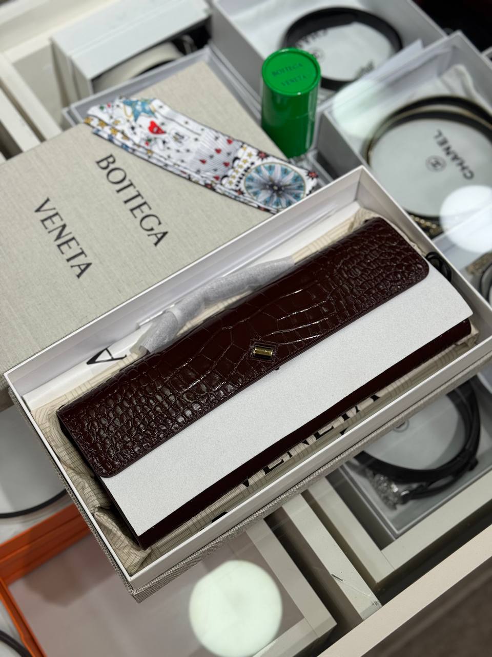 Bottega Veneta Andiamo Kroko Clucht